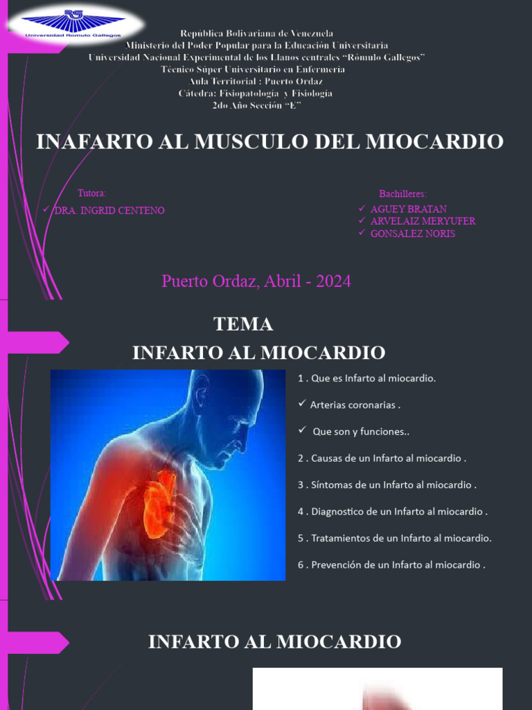 Infarto Al Musculo Del Miocardio | PDF | Infarto de miocardio | Corazón