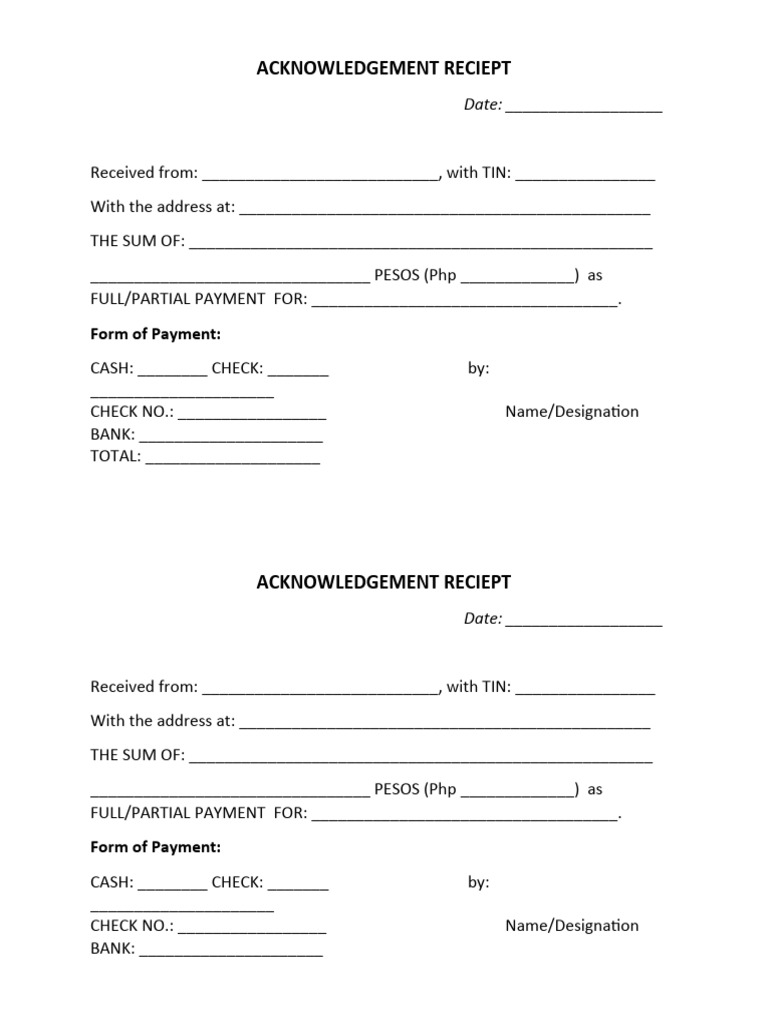 acknowledgement blank | PDF