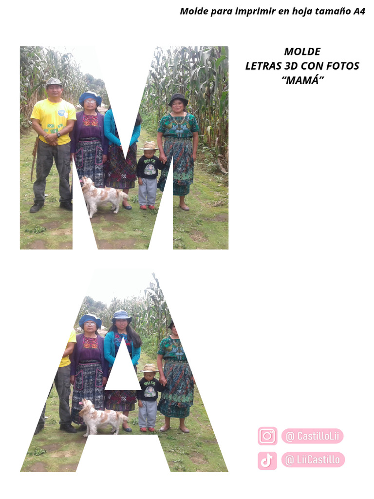 Copia de Letras 3d Con Fotos Mamá (Membretes) | PDF