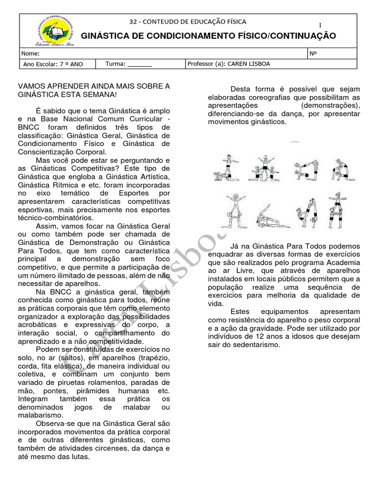 32 Conteudo 7 Anos Ginástica de Condicionamento Físico Continuação ...