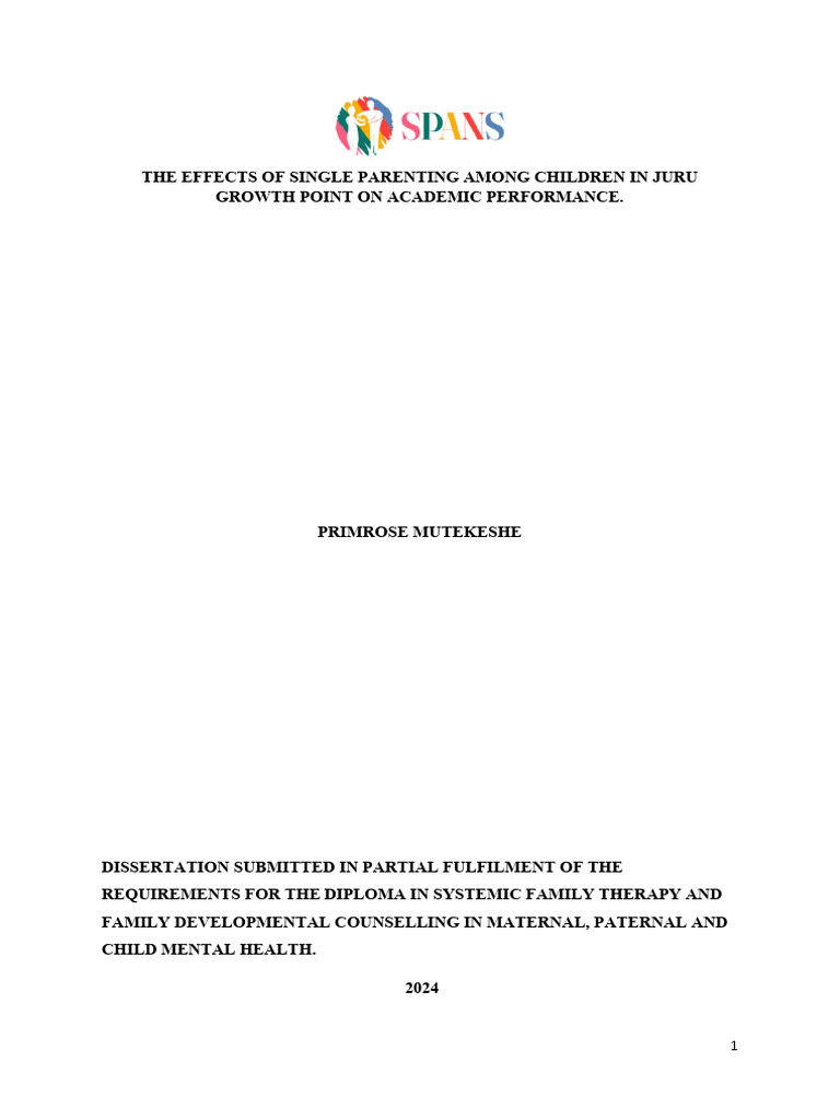 Dissertation final 2024 pdf single parent family