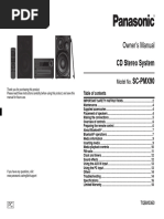 Panasonic SA-PMX70 & SA-PMX90 User Manual | PDF | Bluetooth