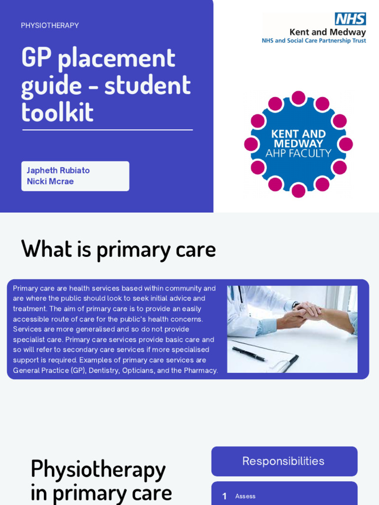 GP Placement: Physiotherapy Toolkit | PDF | Physical Therapy | General ...