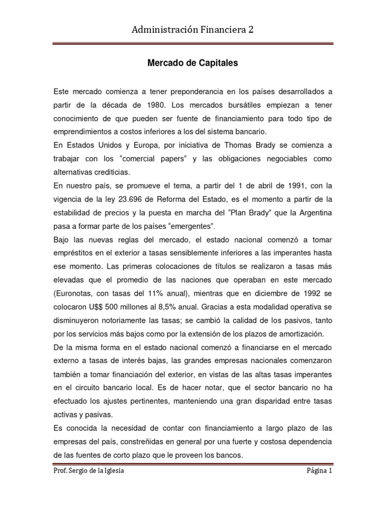 Evolución del Mercado de Capitales en Argentina | PDF | Bolsa ...