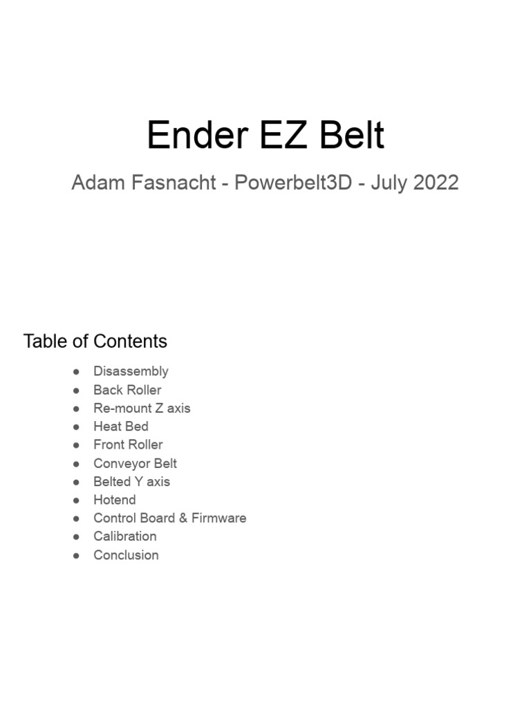 Ender EZ Belt Assembly Guide | PDF | Belt (Mechanical) | Screw