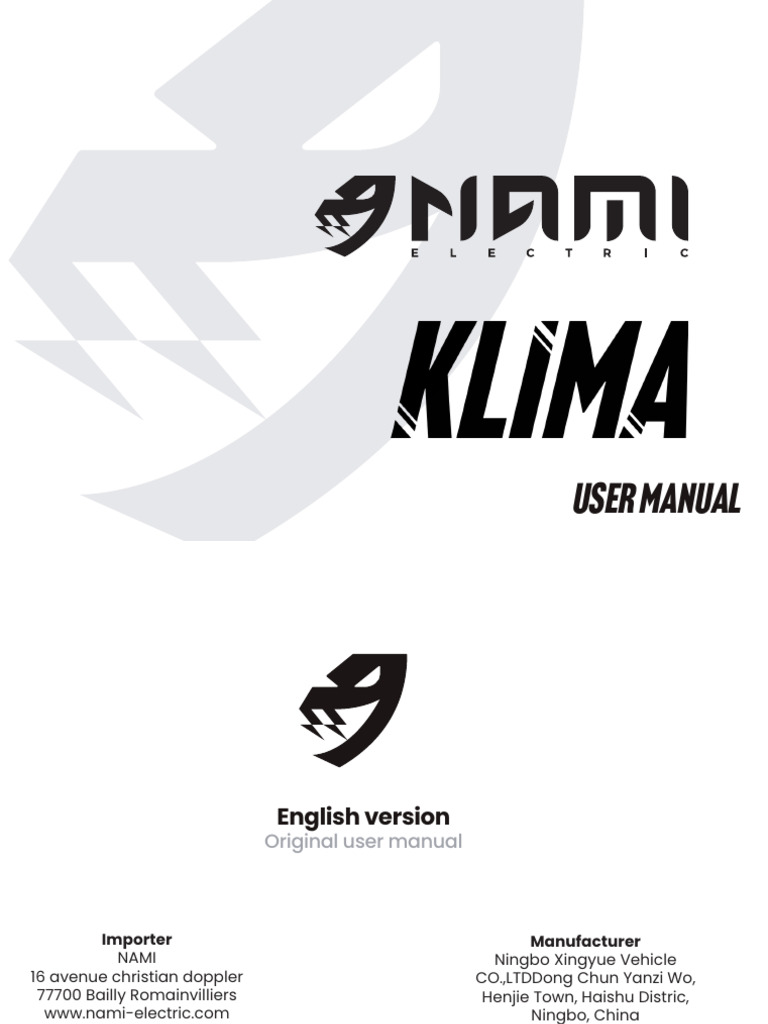 Nami Klima User Manual | PDF