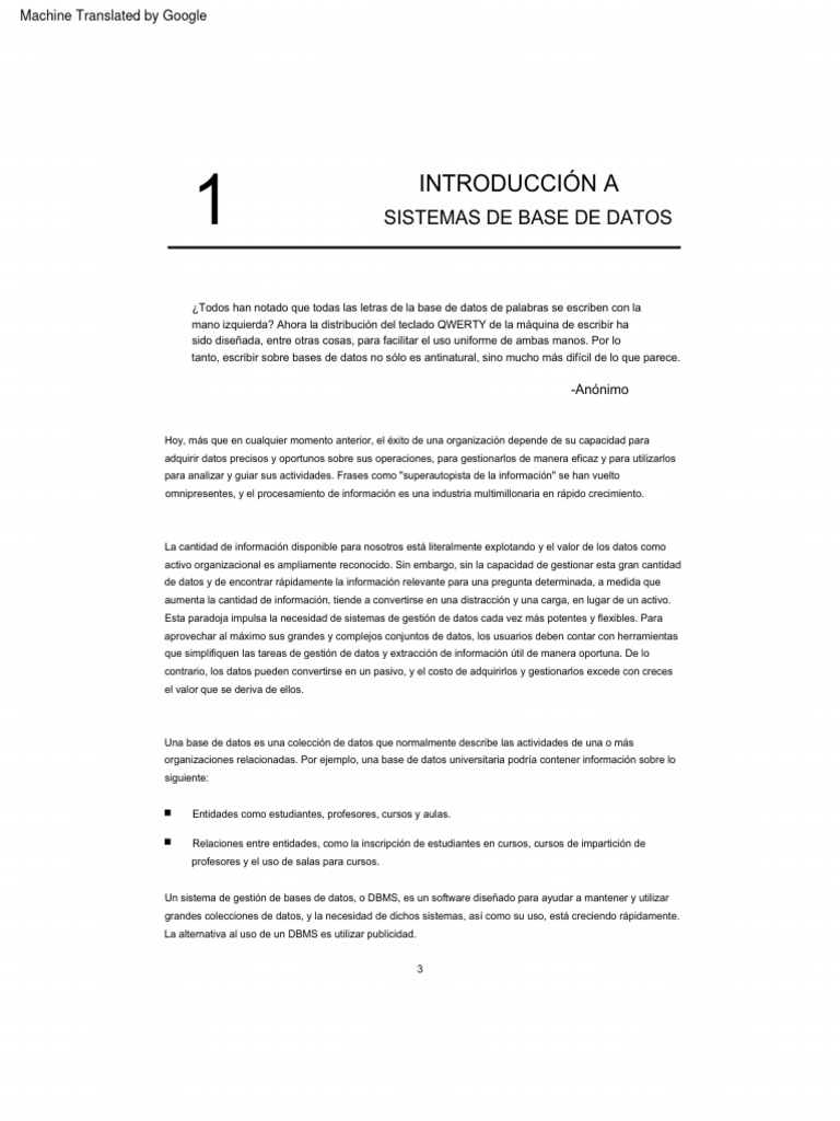 Introducción a Sistemas de Bases de Datos | PDF | Bases de datos | SQL