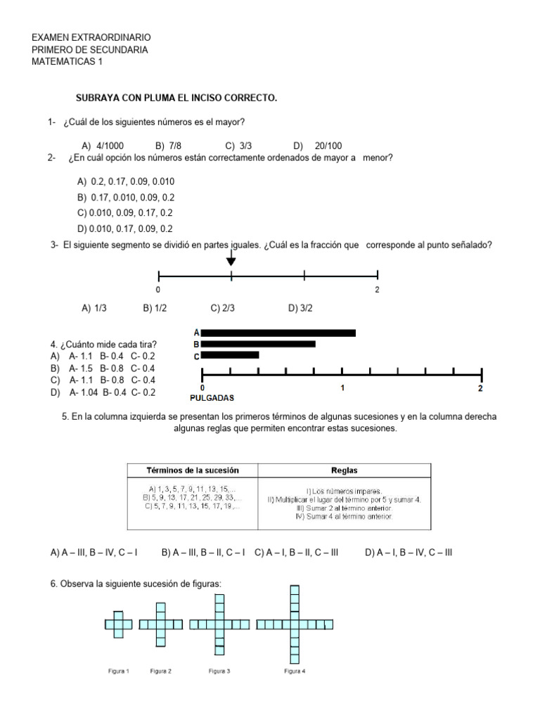 Examen Matemáticas Secundaria | PDF | Geometría Elemental | Geometría ...