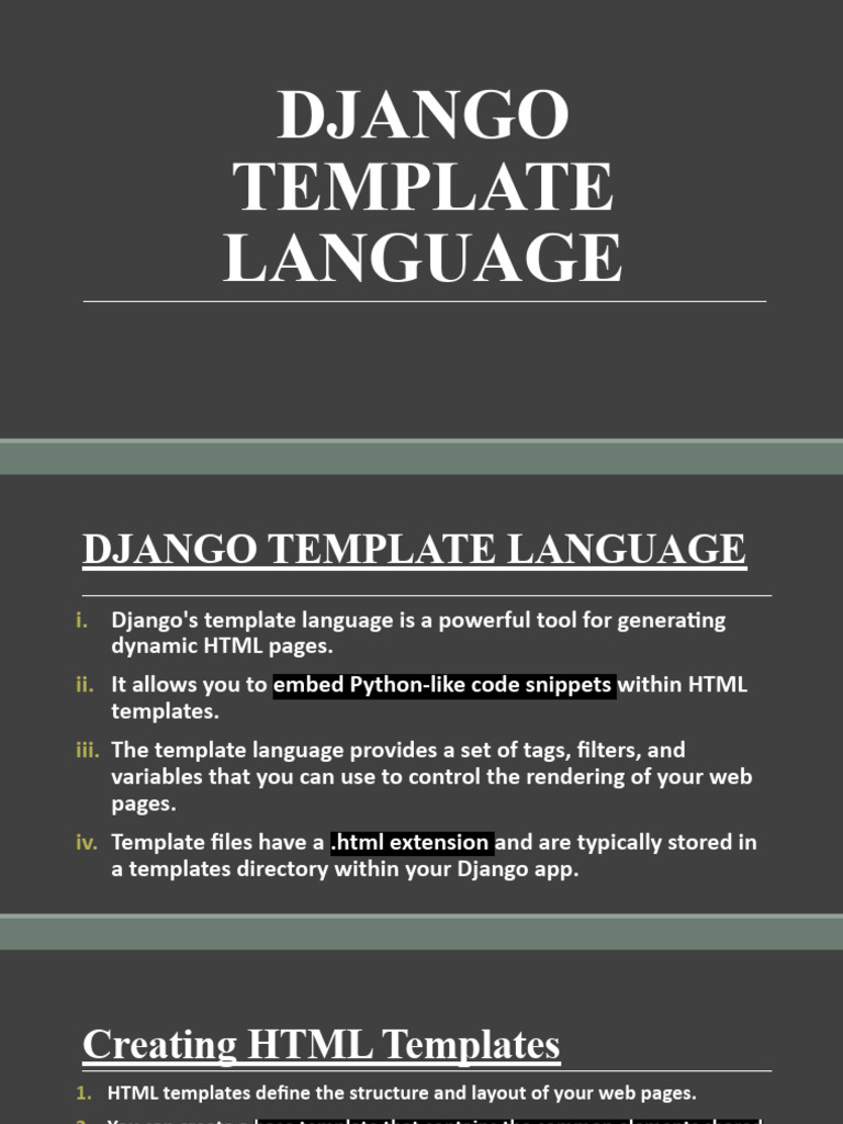 Django Template Language | PDF | Html Element | Html