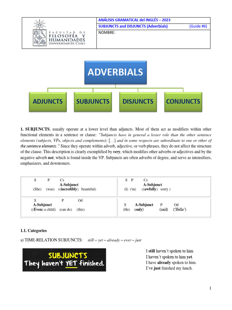 Guide 6 2023 SUBJUNCTS DISJUNCTS | PDF | Clause | Syntax