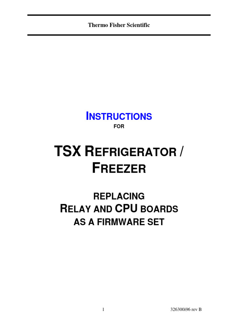 326300i96 Rev B HPLRF TSX Refrigerator Freezer Replacing Relay