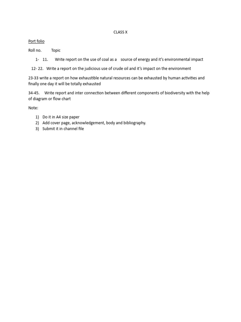 Class X Portfolio: Energy & Environment Reports | PDF
