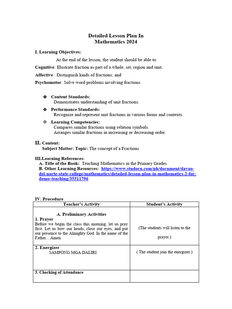 Grade 2 Detailed Lesson Plan in 3 | Download Free PDF | Learning ...