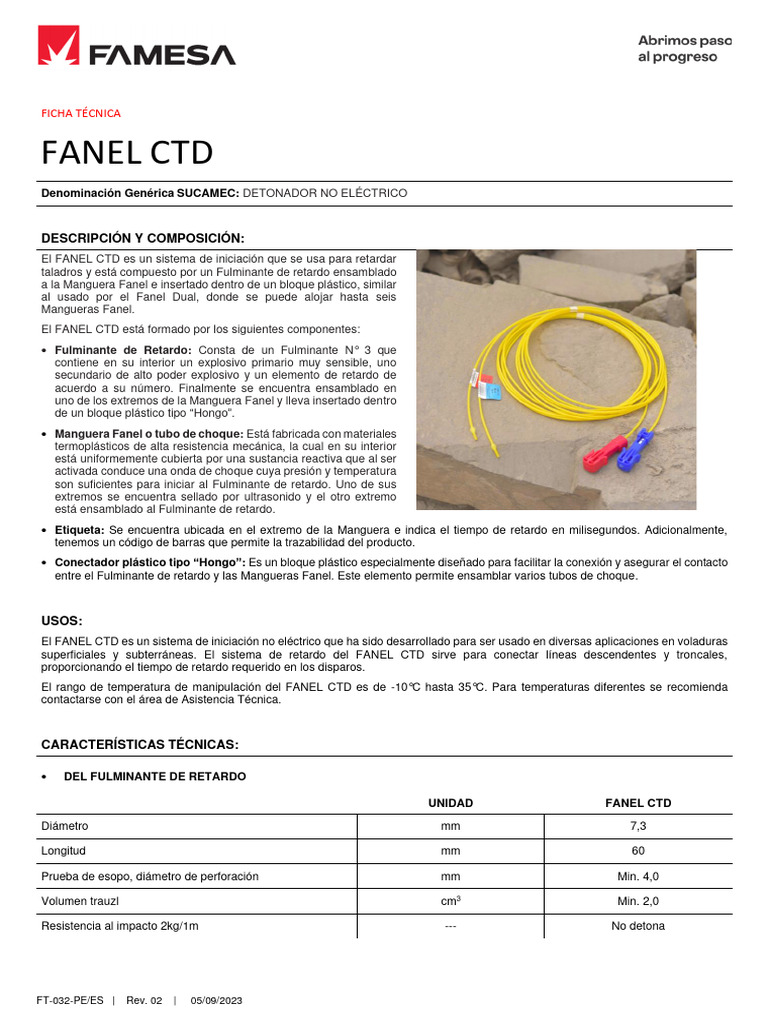 Fanel CTD: Detonador No Eléctrico | PDF | Color | El plastico