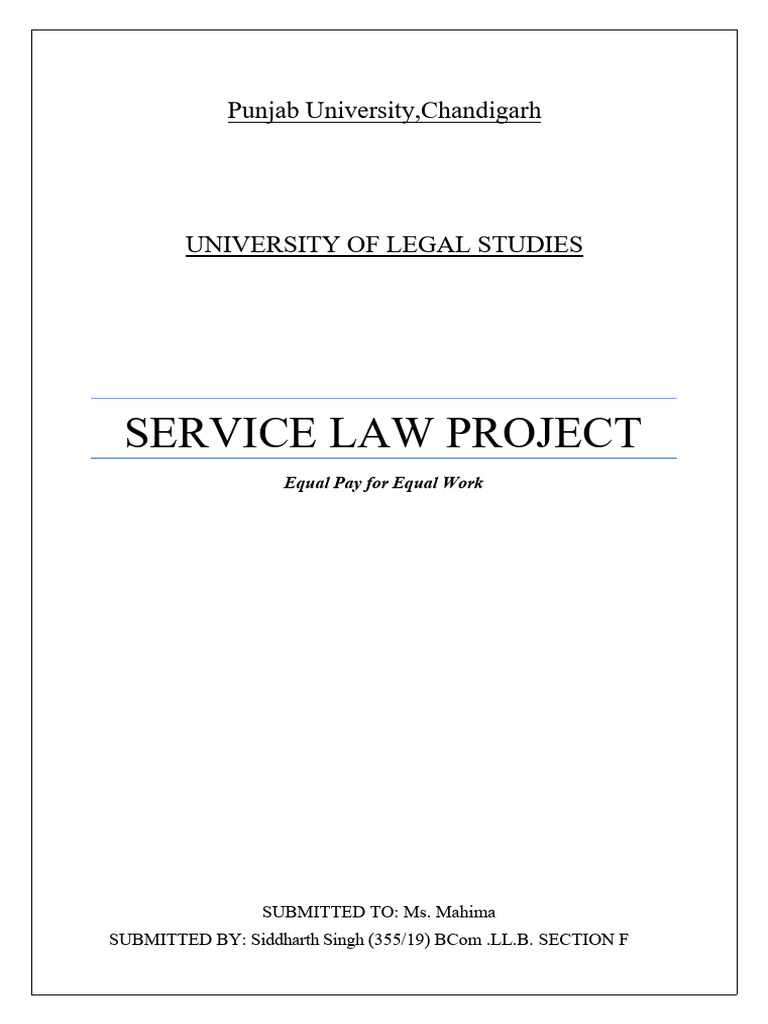 Service Law Project | PDF | Equal Pay For Equal Work | Employment