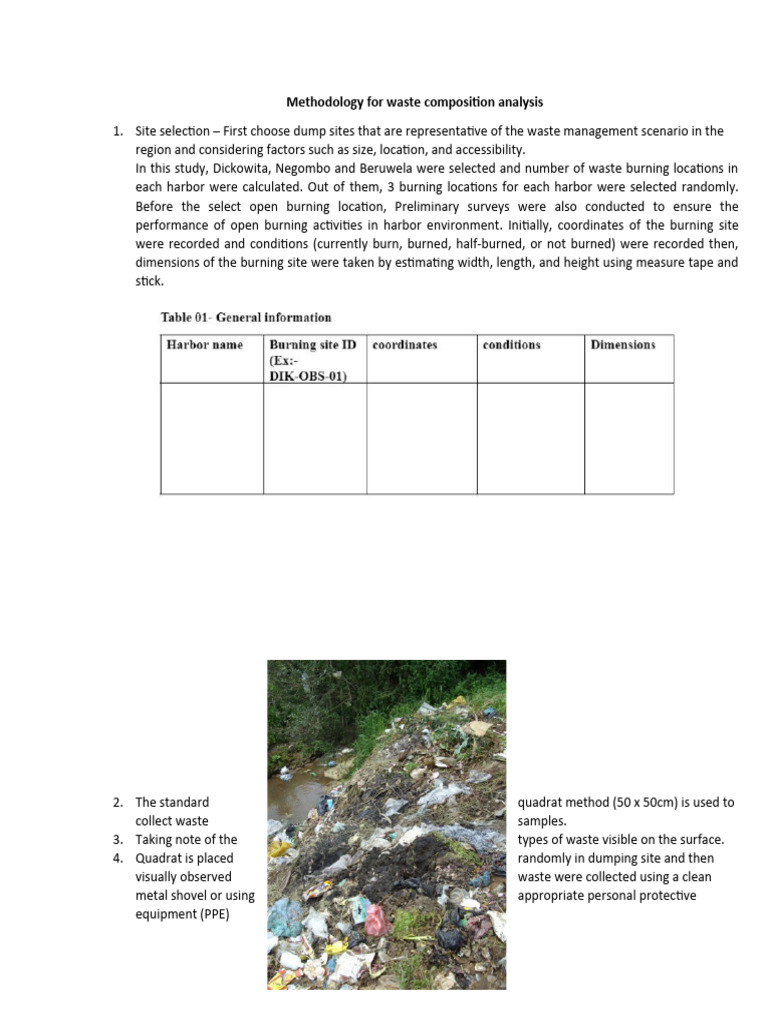 Methodology For Waste Composition Analysis | Download Free PDF | Waste ...
