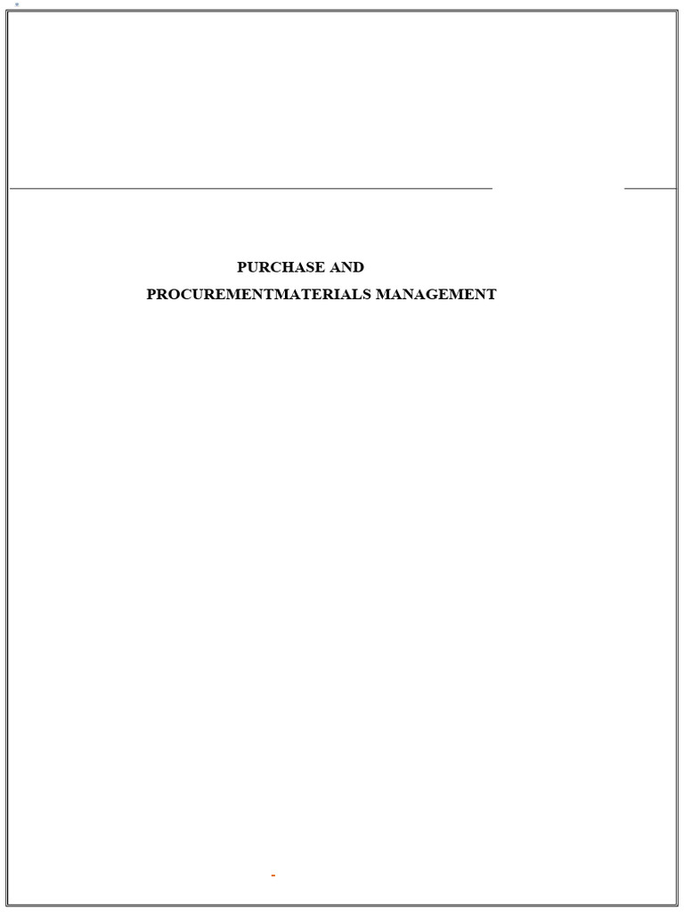 Introduction To Purchase Management