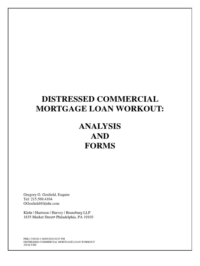 PBI Distressed Commercial Mortgage Loan Workout June 25 2010 PDF