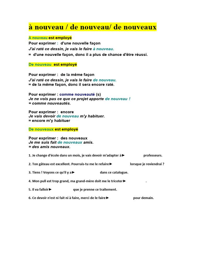Usage des mots 