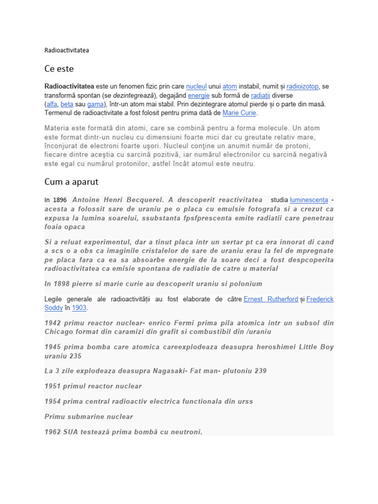 Radioactivitate | PDF