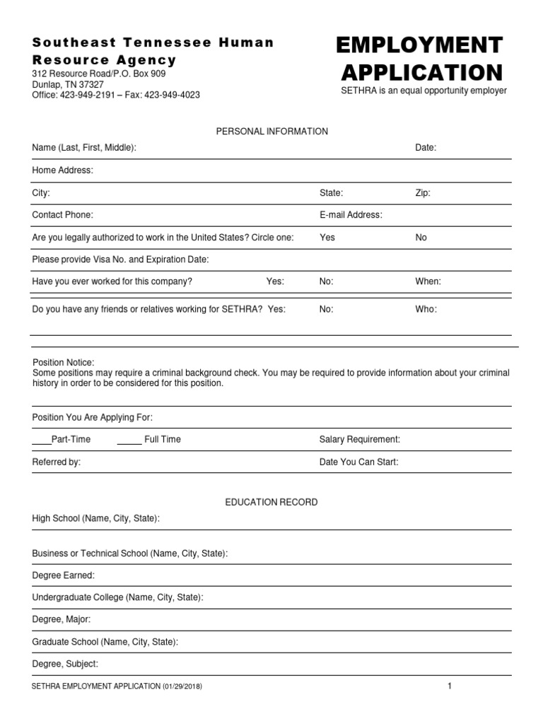 Updated Employment Application 7 2023 PDF Race And Ethnicity In The