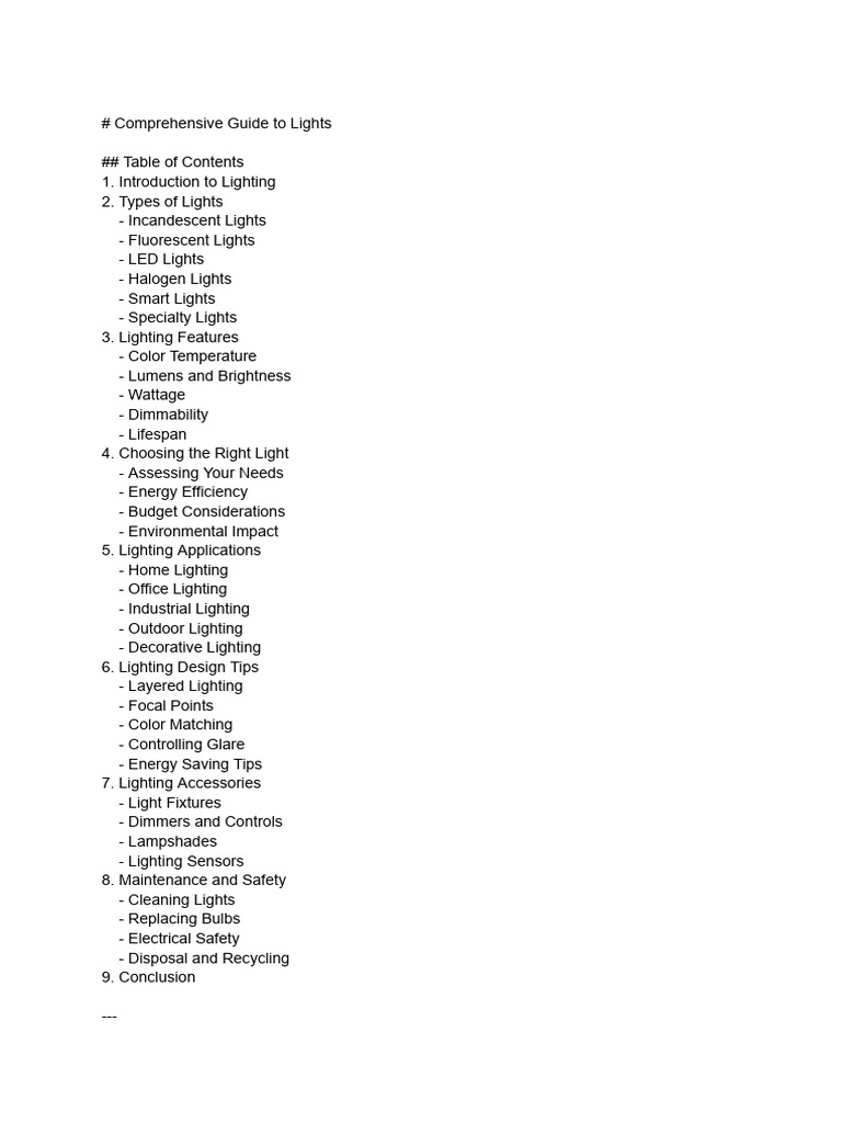Ultimate Lighting Guide: Types & Tips | PDF | Lighting | Efficient ...