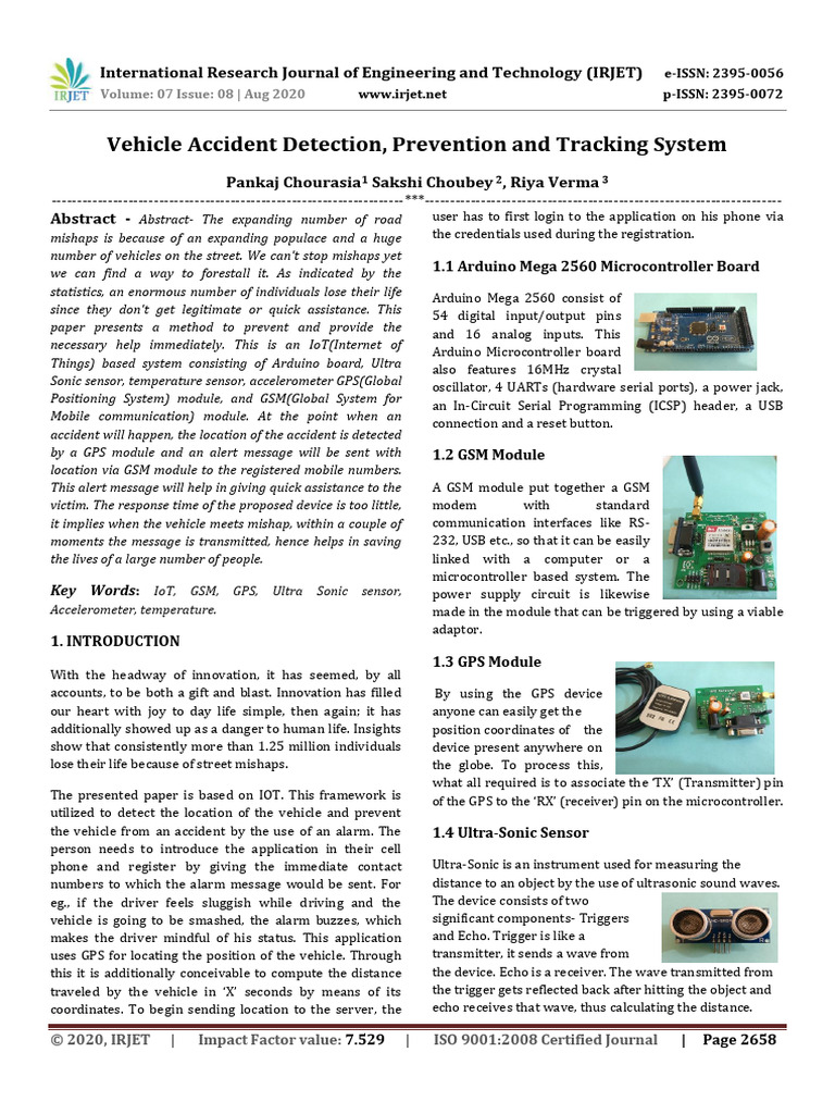 IoT-Based Vehicle Accident Detection System | PDF | Accelerometer ...