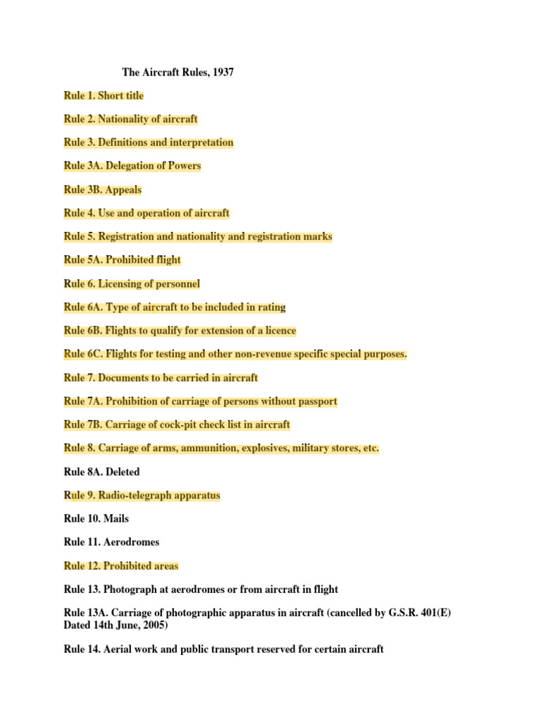 Aviation Regulations Overview | PDF | Aviation | Transport