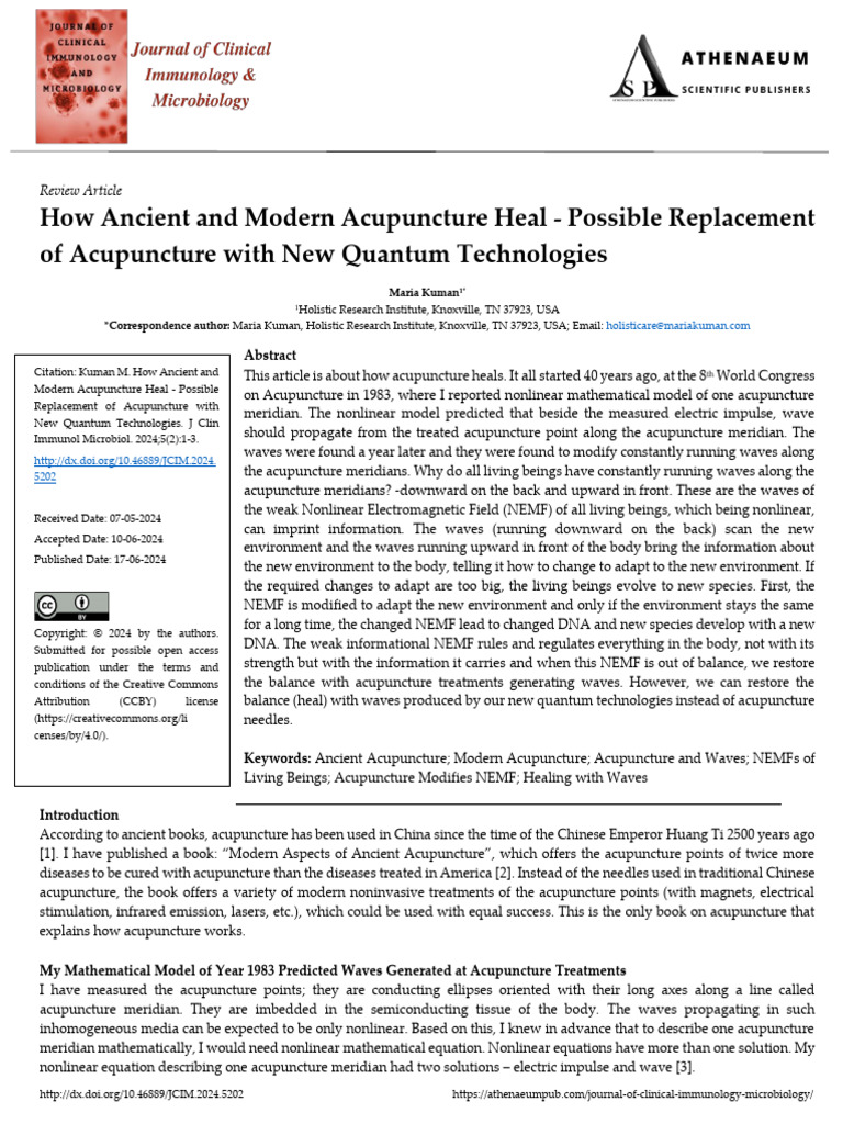 How Ancient And Modern Acupuncture Heal Possible Replacement Of