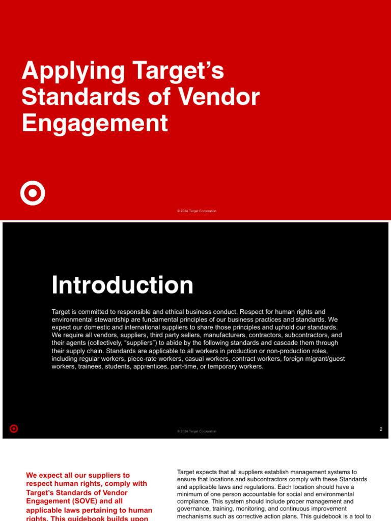 Target Vendor Engagement Standards | PDF | Employment | Business Ethics