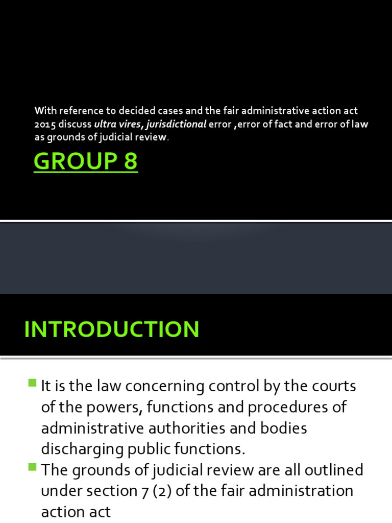 Group 8 Powerpoint Presentation | PDF | Jurisdiction | Judicial Review