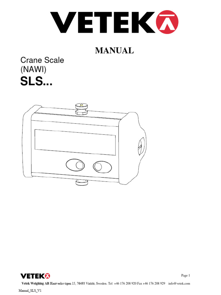 Manual - SLS - V1 ENG - 230726 - 184211 | PDF | Weighing Scale ...