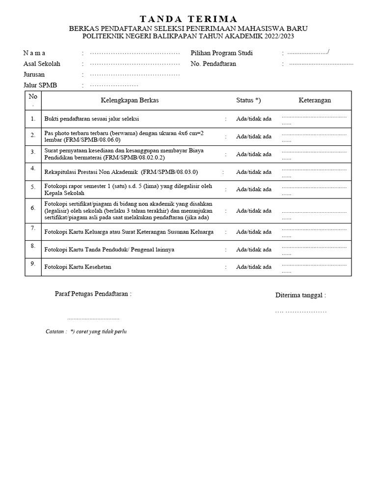 Frm spmb 08 10 0 1 tanda terima pendaftaran spmb pdf