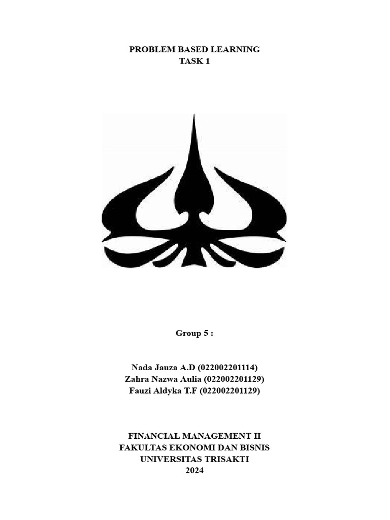 PBL TASK 1 - Financial Management II - Group 5 | PDF | Yield (Finance ...
