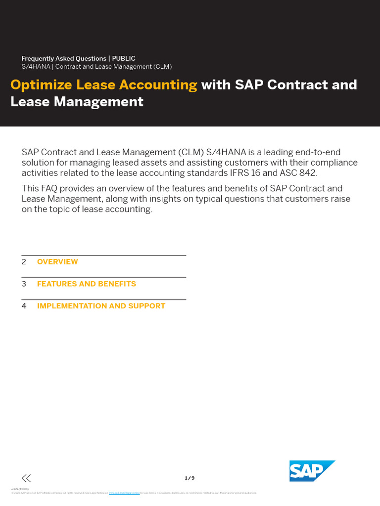 Optimize Lease Accounting With SAP Contract and Lease Management PDF
