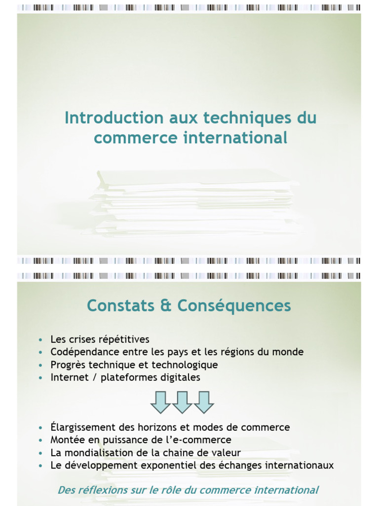 Introduction Aux Techniques Du Commerce International | PDF | Produit ...