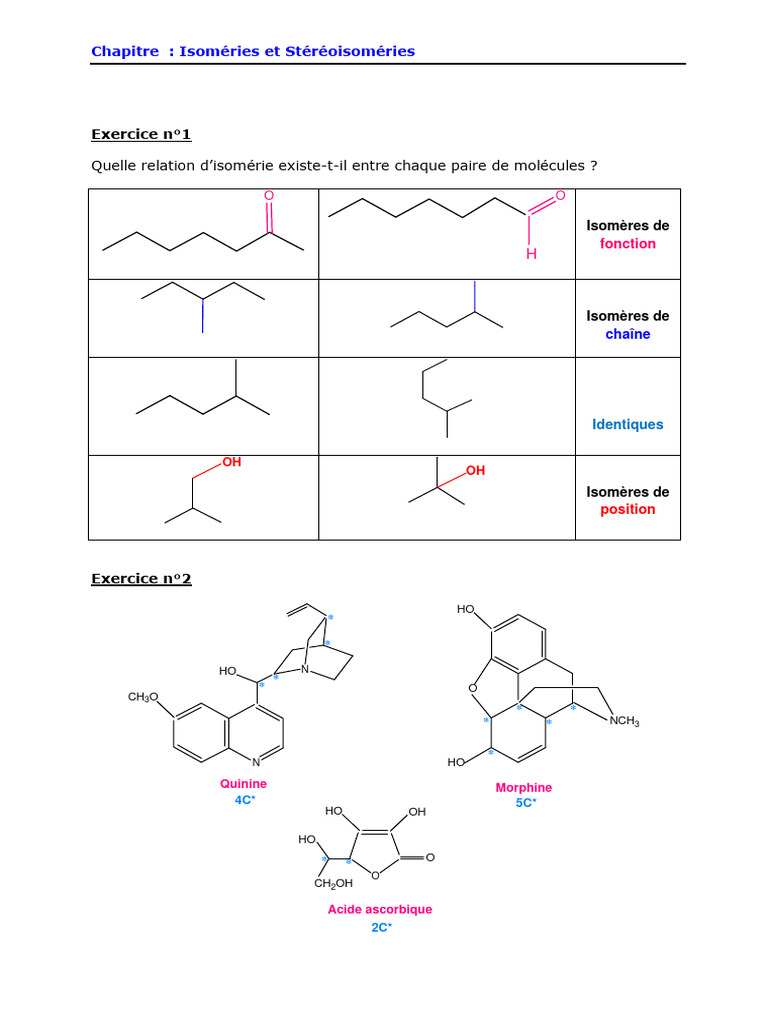 Configuration absolue et isoméries | PDF | Chiralité (chimie) | Isomère