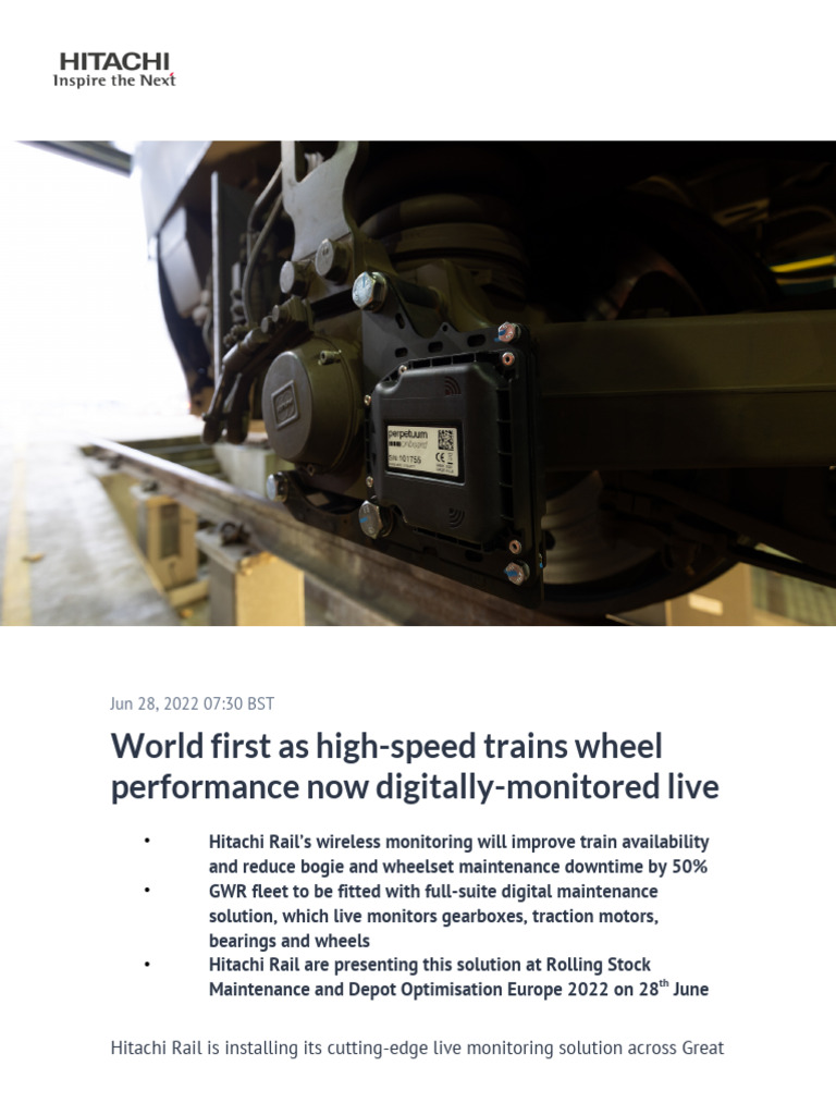 High-Speed Train Wheels Performance Digitally Monitored