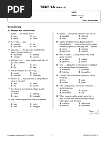 2 New Enterprise b1 Unit Test 1a