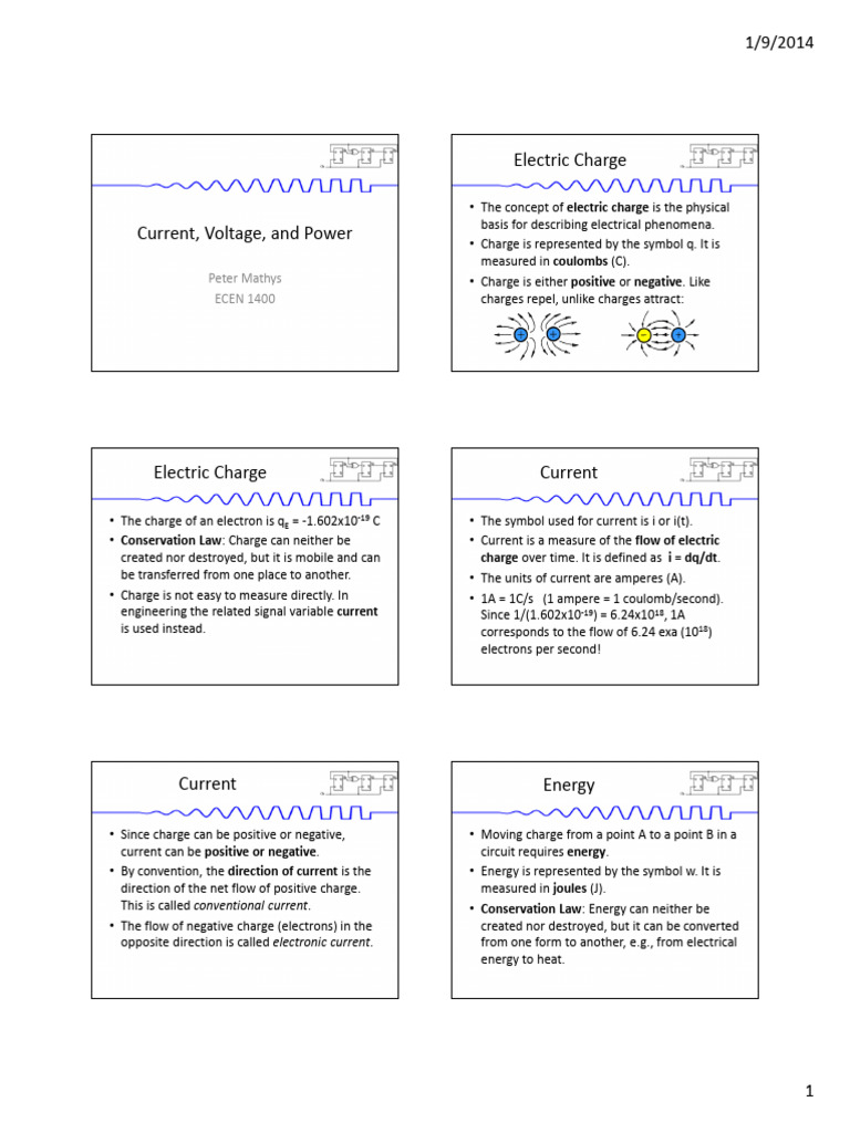 Unit2 Charge Current Energy Voltage Power | PDF | Voltage | Electric ...
