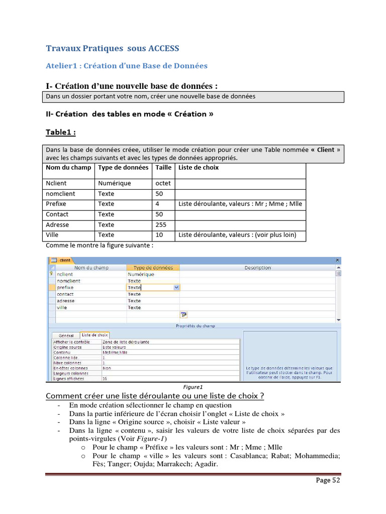 Création de Bases de Données Access | PDF | Informatique