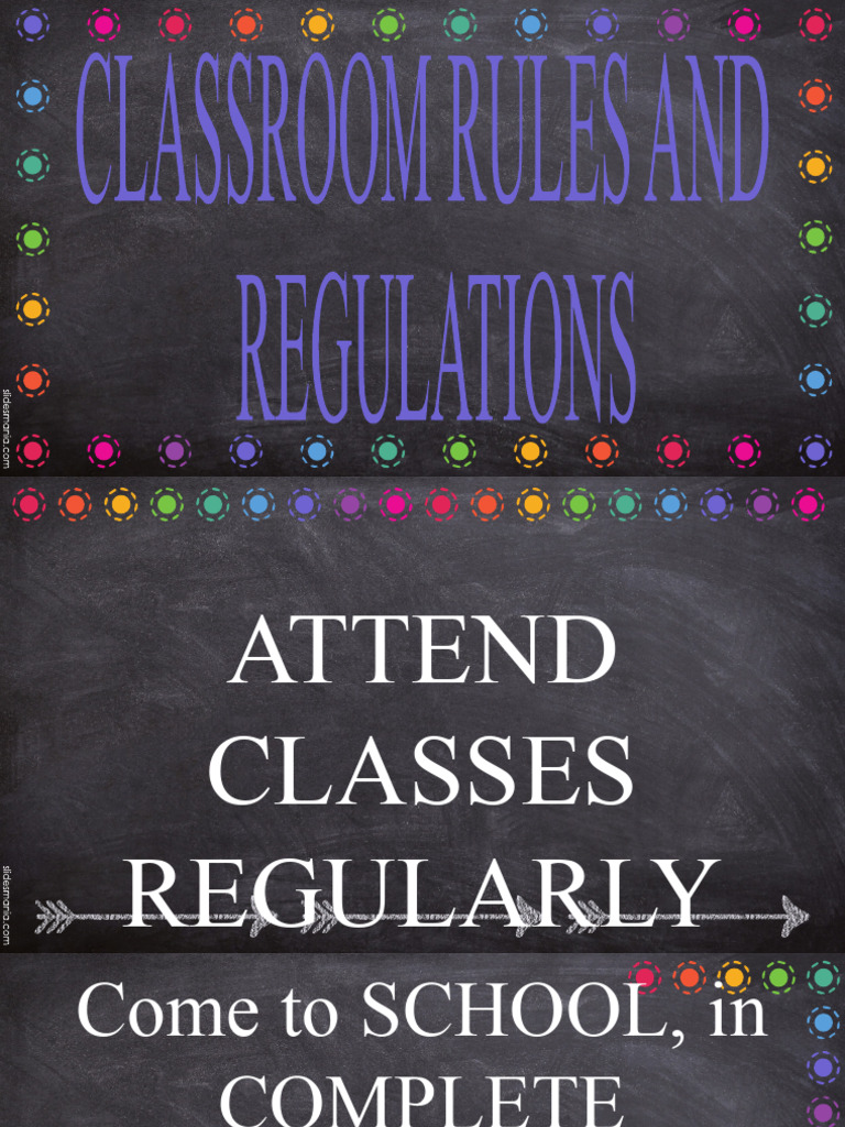CLASSROOM RULES AND REGULATIONS | PDF