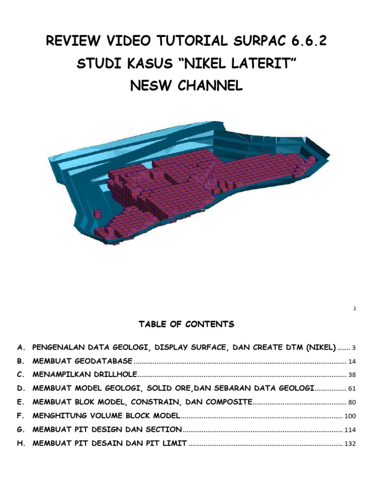 Tutorial Surpac: Model Nikel Laterit | PDF