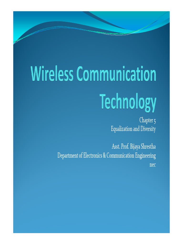 Adaptive Equalizers and Diversity Techniques | PDF | Antenna (Radio ...