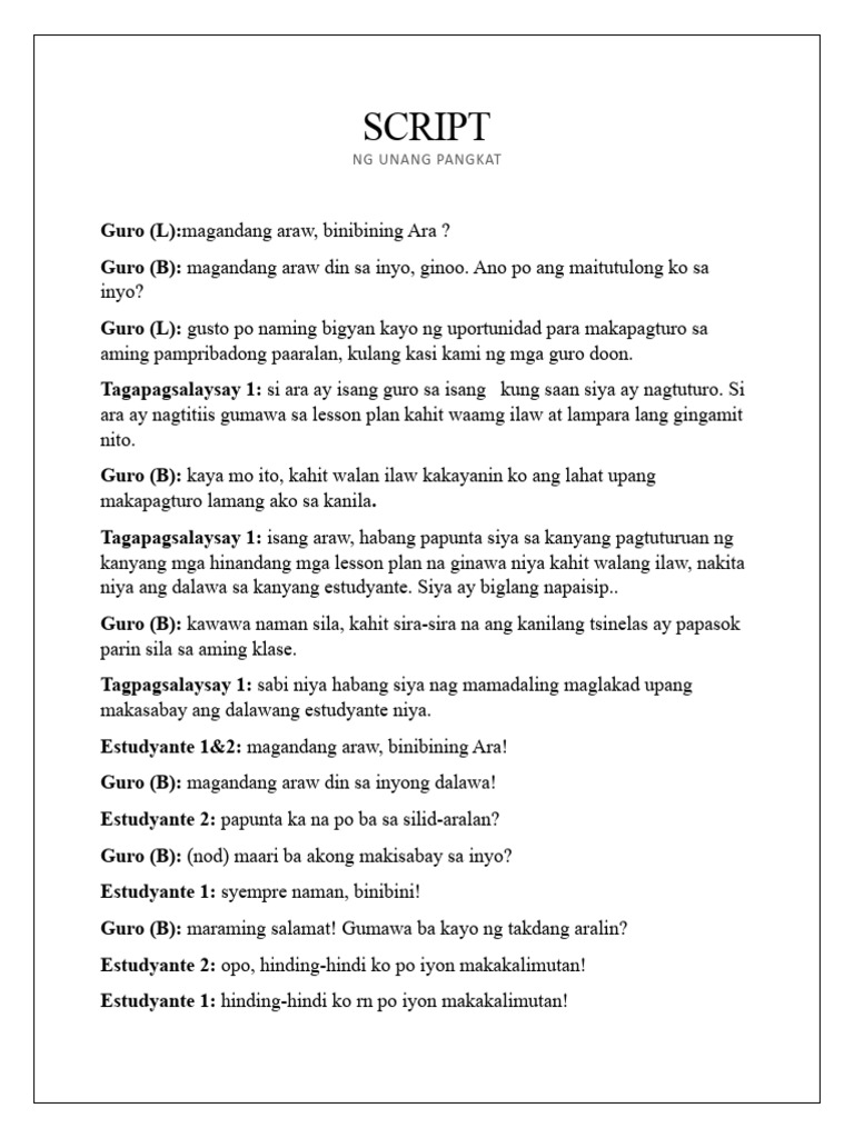 SCRIPT ng grp 1 | PDF