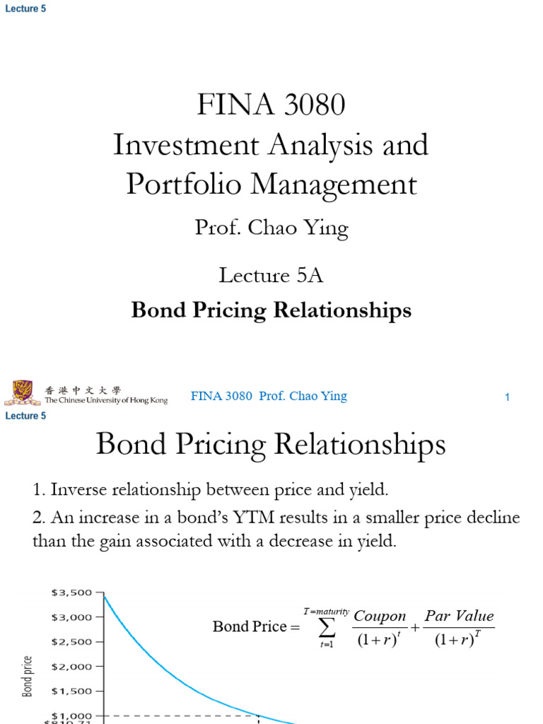 Lecture 5 2022 Pdf Bond Duration Bonds Finance