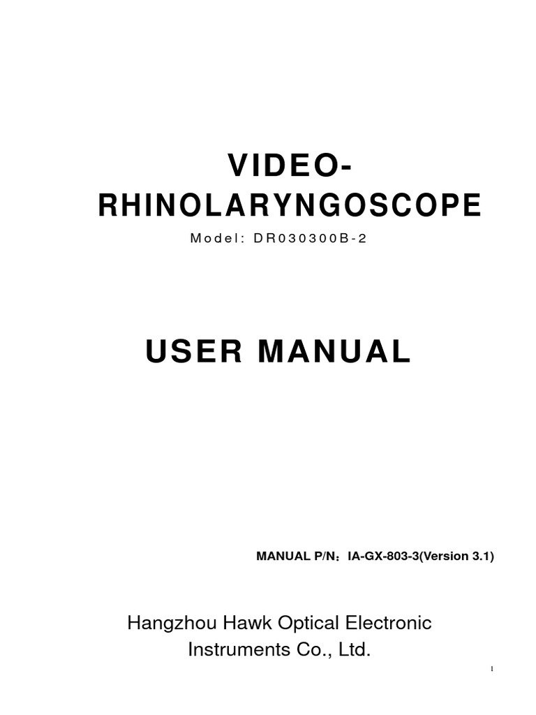 Hawk Endoscope User Manual | PDF | Electromagnetic Compatibility ...
