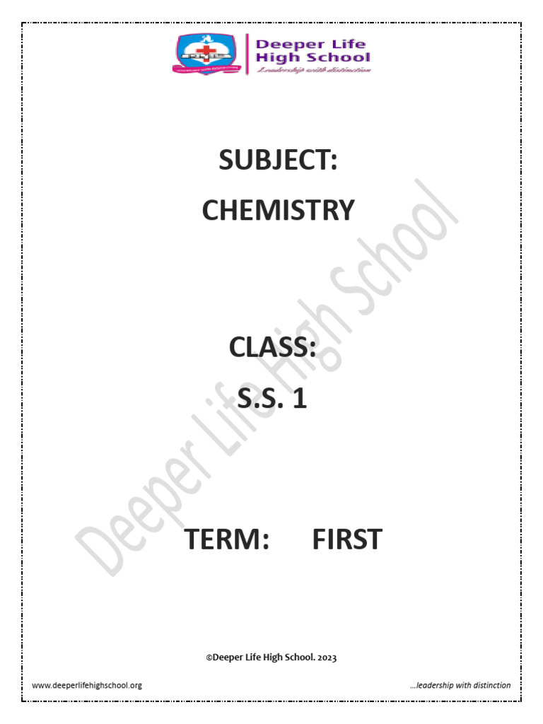 Chemistry SS1 First Term Overview | PDF | Atoms | Energy Level