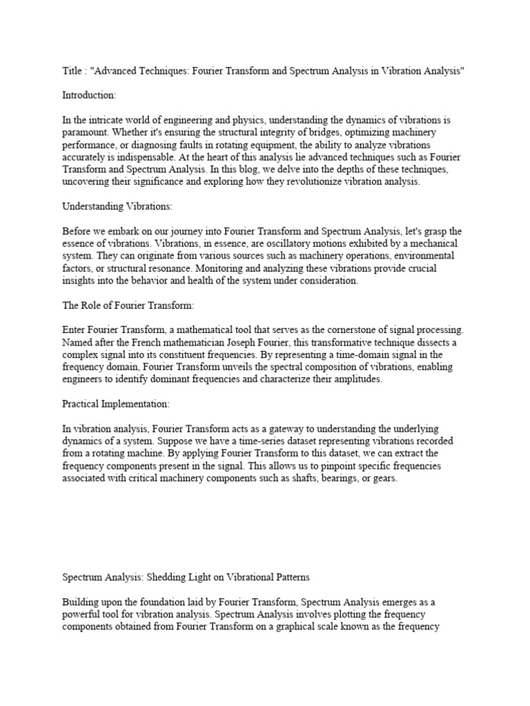 Vibration Analysis Blog4 | PDF | Spectral Density | Applied Mathematics