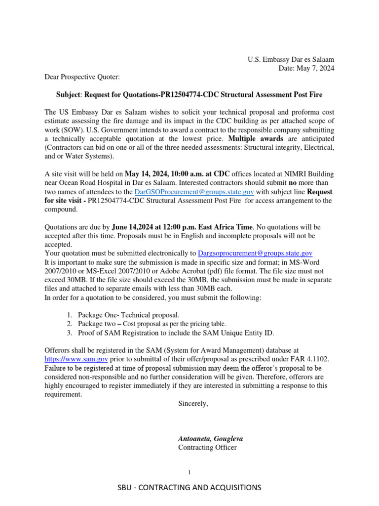 CDC Building Fire Damage Assessment RFQ | PDF | Computer Network | Plumbing